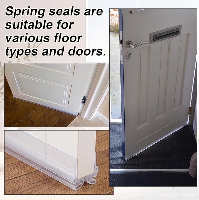 Yaocom 2 Strip 32" Vinyl U Shape Door Bottom Seal Slide on Door Sweep Clear | - Image 6