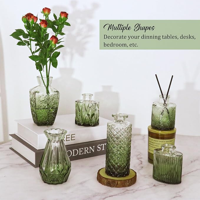 36Pcs Bud Vases Set Small Vintage Glass Bottles Bud Vases in Bulk Multiple - Image 5