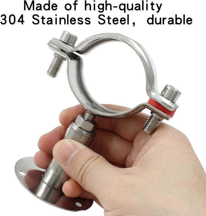 1 Pcs 1inch Adjustable Ceiling Pipe Support Stainless Steel Bracket | OD Pipe - Image 5