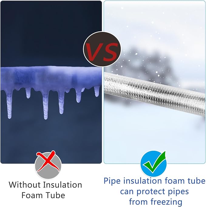 10 Pcs Pipe Insulation Foam Tube Self Adhesive Insulation Foam Wrap | 1.3Ft x - Image 5