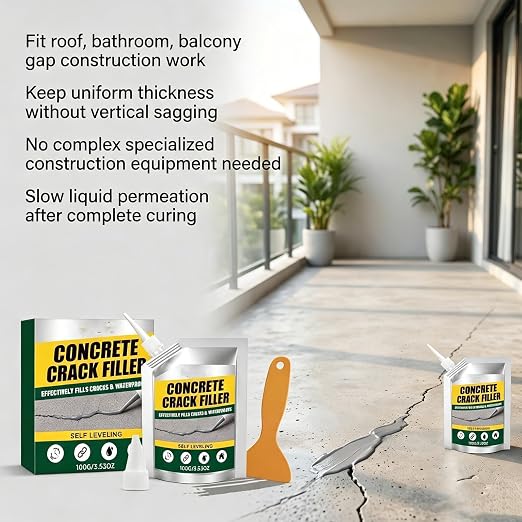 Waterproof Concrete Crack Filler & Sealant, 100G Adhesive Repair Compound - Image 2