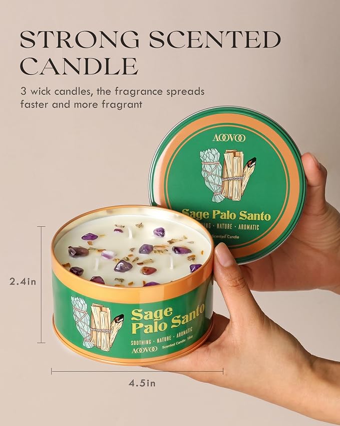 AOOVOO Sage & Palo Santo Candles - Image 6