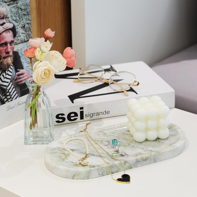 Marble Vanity Tray for Bathroom Countertop, Stone Jewelry Dish Stone Trays for - Image 6