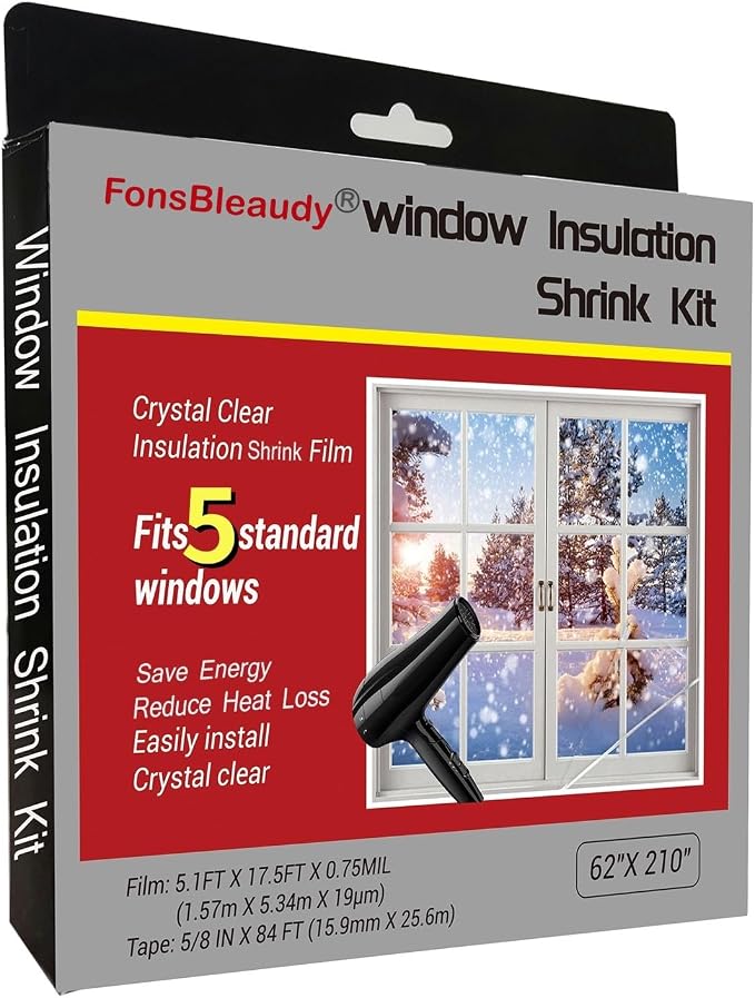 Indoor Window Insulator Kit- 5Windows（62-Inch x 210-Inch） by FonsBleaudy%C2%A0