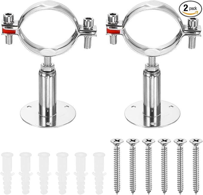 HARFINGTON 2 Set Wall Mount Ceiling Mount Pipe Supports 304 Stainless Steel by HARFINGTON