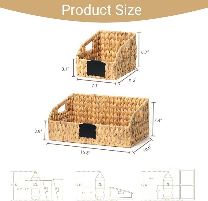 Wicker Baskets for Organizing, Pantry Baskets - Image 3