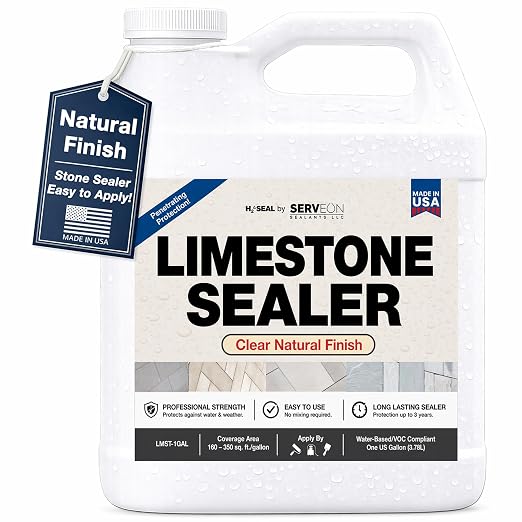 Limestone Sealer 1 Gal | Water-based Penetrating Stone Sealer, Outdoor Indoor by ServeonSealants