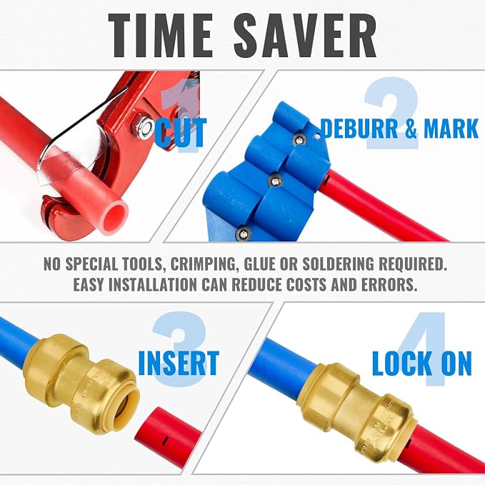 Straight Coupling, 3/4-Inch Push Fit PEX Fittings, - Image 5