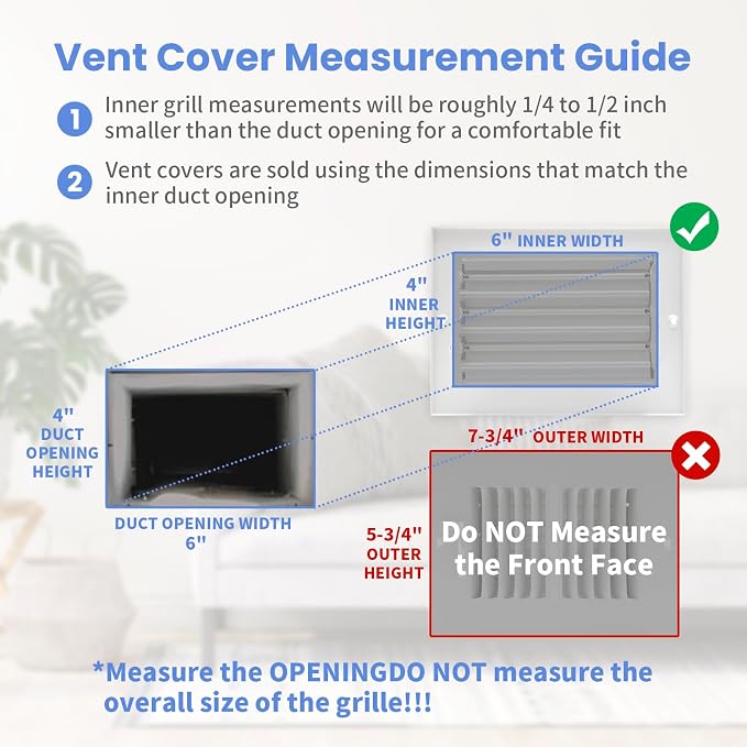 6 x 4 Inch Air Vent Covers for Wall or Ceiling - Image 6
