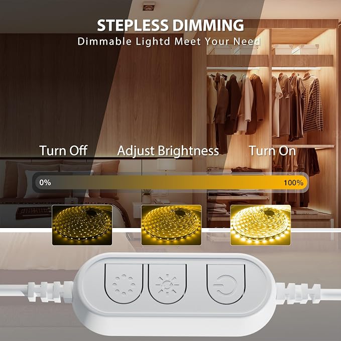 DAYBETTER Warm White LED Strip Light, 16.4 ft Dimmable Bright Rope Light - Image 2