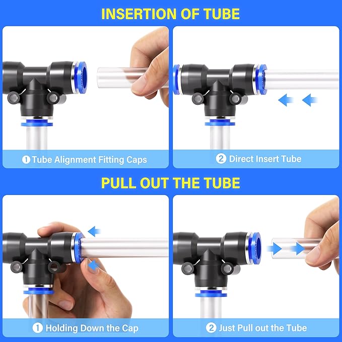 TAILONZ PNEUMATIC 1/2 Inch od Push to Connect Fittings Pneumatic Fittings Kit 2 - Image 6