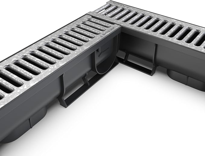 Vodaland - 3 Inch Easy 1 Premium Trench Drain Channel - Galvanized Stamped - Image 2