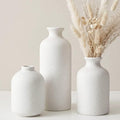 Small White Ceramic Vase Set of 3, Modern Boho Farmhouse Flowers Vases | by Veklray