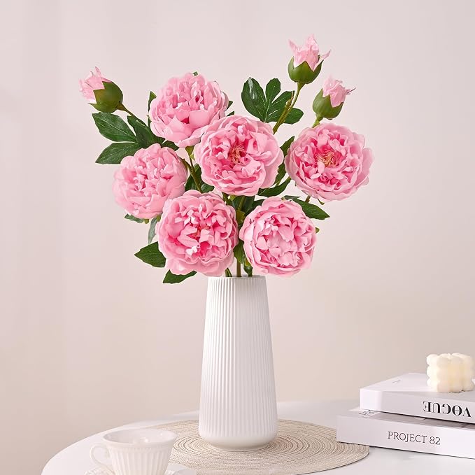 5PCS 22in Peonies Artificial Flowers, Real Touch Latex Fake Peonies | Lifelike - Image 6
