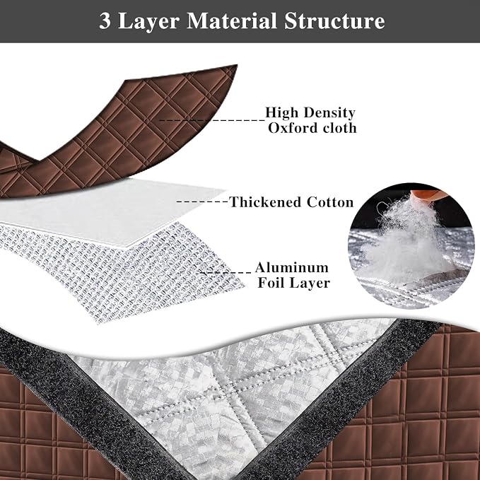 38"x83" 3-Layer Thermal Door Insulation Curtain & Temporary Door Insulation - Image 4
