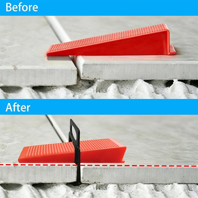 4-in-1 Tile Leveling System Kit, including tile spacers, reusable wedges - Image 4