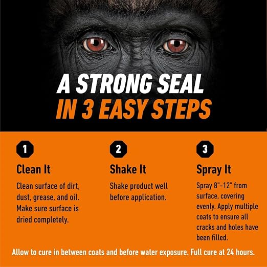 Gorilla Waterproofing Spray, Flexible Rubberized Sealant, 14 oz | Paintable and - Image 6