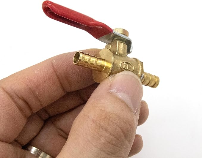 2-Pack 1/4 Inch Brass Ball Valve, 6mm Hose Barb - Image 4