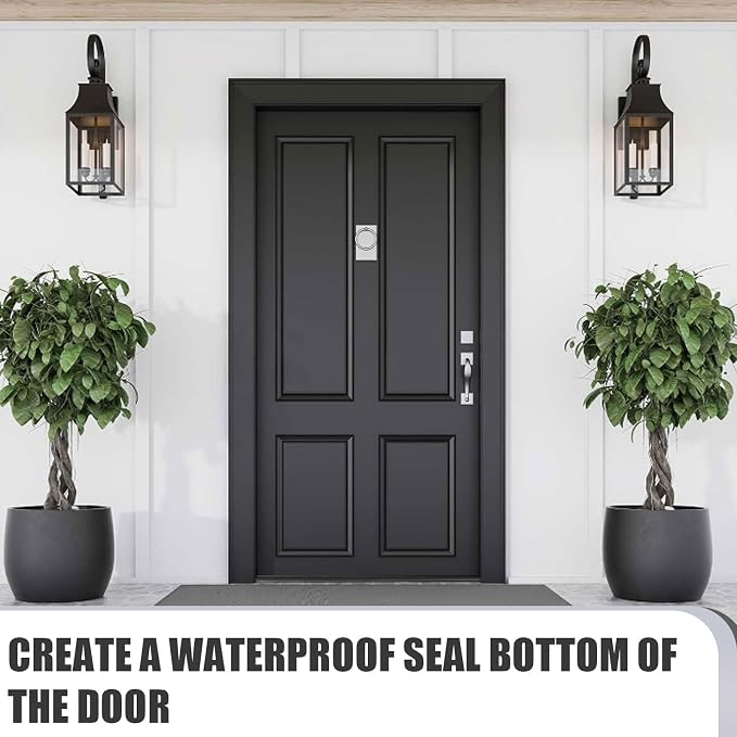 Pushglossy 4 Pcs Kerf Style Door Bottom Seal 36" Black Draft Stopper | 1-3/4" - Image 6