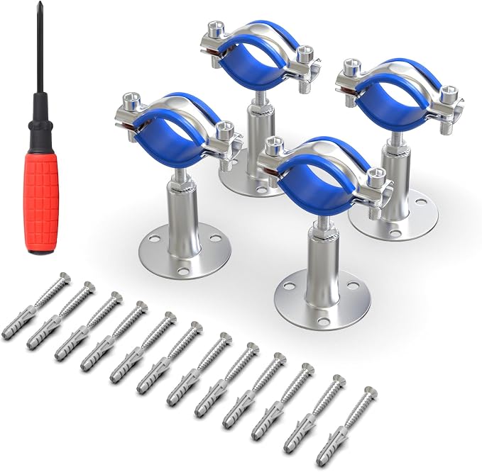 4PCS 304 Stainless Steel Wall Mount Ceiling Mount Adjustable Pipe by TAISHER