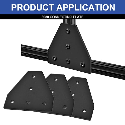 12pcs 3030 Extrusion Joint Plate Connector Corner T Bracket Black | 3030 V Slot - Image 2