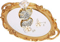 Polyresin Ellipse Antique Decorative Mirror Tray, Makeup Organizer, Jewelry by Zosenley