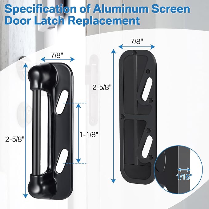 Enhon 3 Pack Screen Door Spring Strike Plate | Spring Loaded Screen and Storm - Image 3