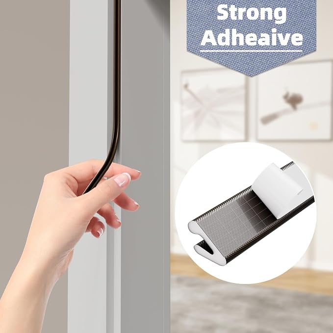 V Shape Door Weather Stripping for Small Gaps, Foam Seal Tape 2 PCS×26FT | Brown - Image 5