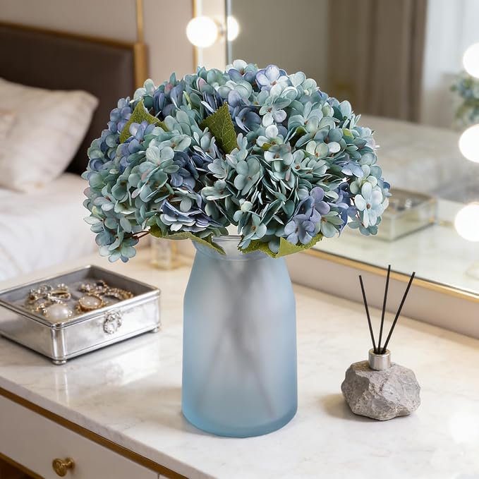 Kimura's Cabin 6pcs Hydrangea Artificial Flowers Silk Fake Hydrangeas, - Image 7