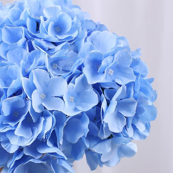 AVIVIHO 105pcs Blue Fake Flowers Hydrangea Artificial Flowers Bulk Silk Flowers - Image 6