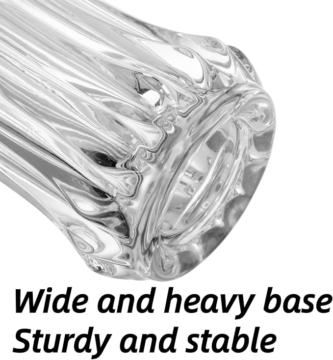 Dicunoy Set of 2 Glass Flower Vase, 9.5" Large Flower Vases - Image 3