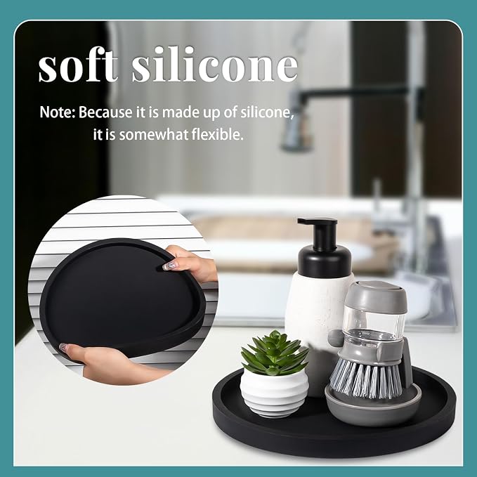Silicone Bathroom Tray Coffee Table Decor Perfume Organizer, Scratch-Resistant - Image 5