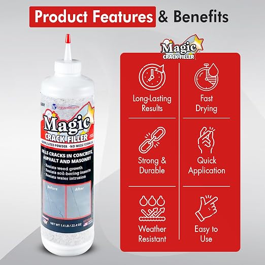 Gray 1.4 LB Magic Crack Filler Bottle - Image 5