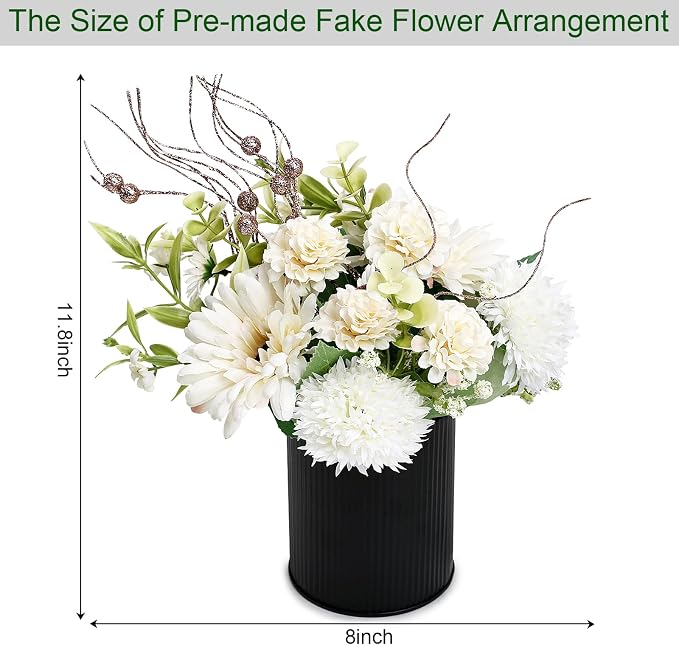 Ivory White & Rose Gold Flower Table Centerpieces, Baby Shower, Events - Image 5