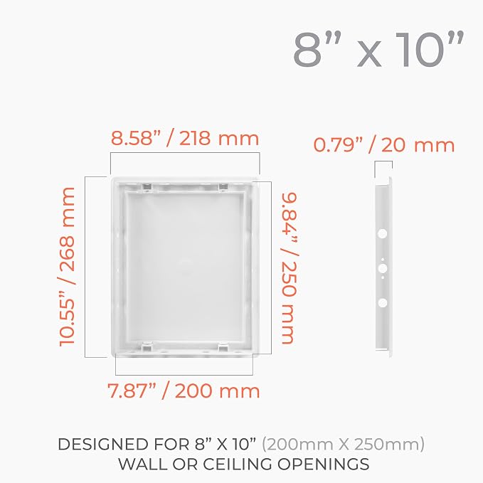 8x10 Inch White Access Panel for Drywall – ABS Plastic Square Wall, Ceiling - Image 2