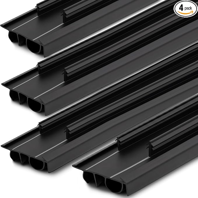 Pushglossy 4 Pcs Kerf Style Door Bottom Seal 36" Black Draft Stopper | 1-3/4" by Pushglossy