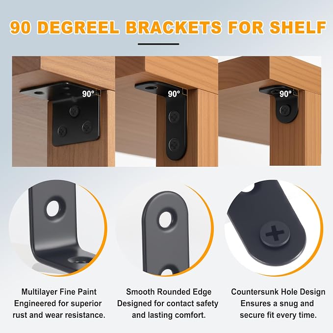 24PCS Stainless Steel L Brackets, Heavy Duty Corner Braces - Image 5