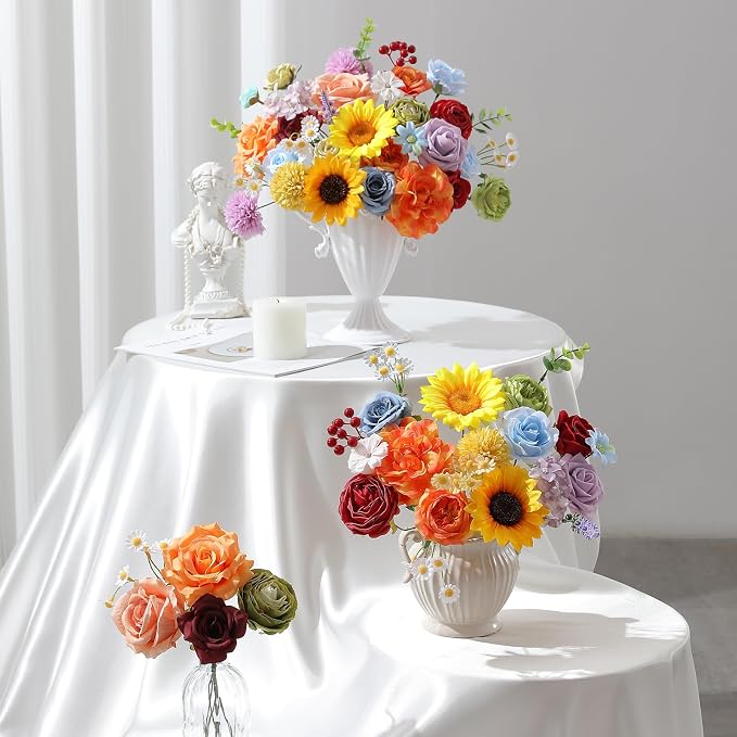 Artificial Flowers Fake Rose Flowers Dahlia - Image 3