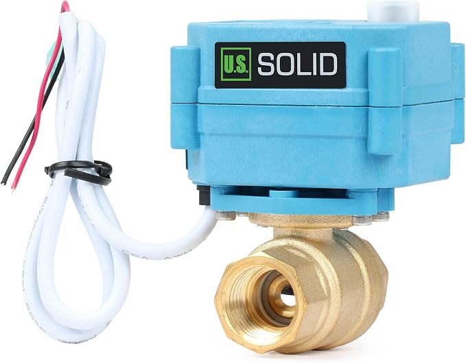 U.S. Solid 1/2inch Brass Motorized Ball Valve, Full Port NPT, IP67 Waterproof - Image 2
