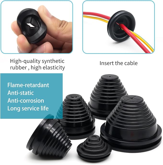 Vrupin 32 Piece Closed Rubber Grommet Firewall Solid Closed Hole Plug Kit - Image 3