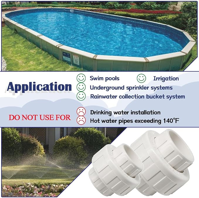 1PC 2 Inch White PVC Union Coupling Pipe Fitting - Image 6