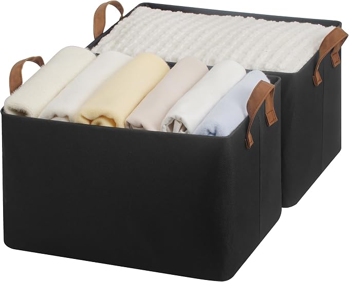 StorageWorks Closet Storage Bins, Metal Frame, Collapsible, Storage Basket by StorageWorks