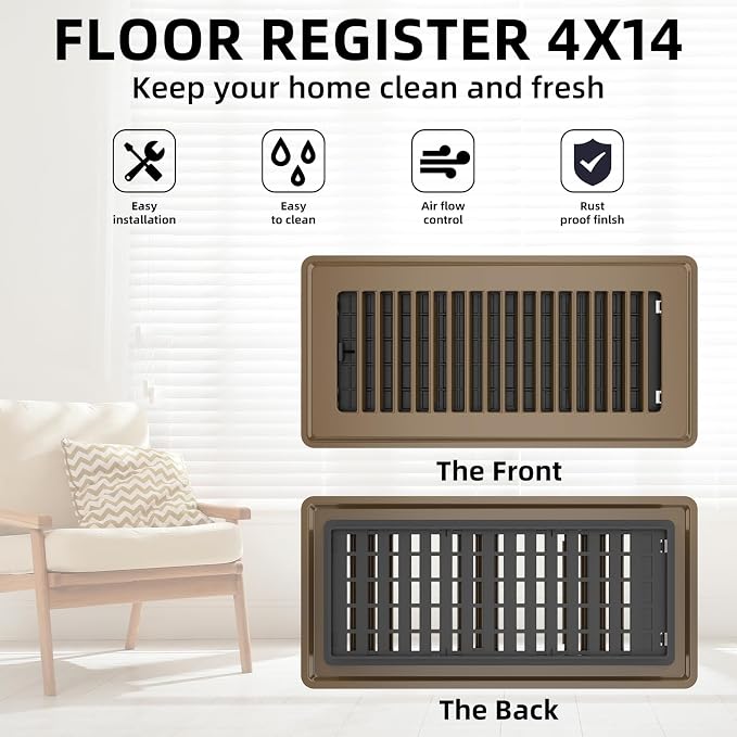 Floor Register 4x14, 4 Pack Floor Vent Covers - Image 4