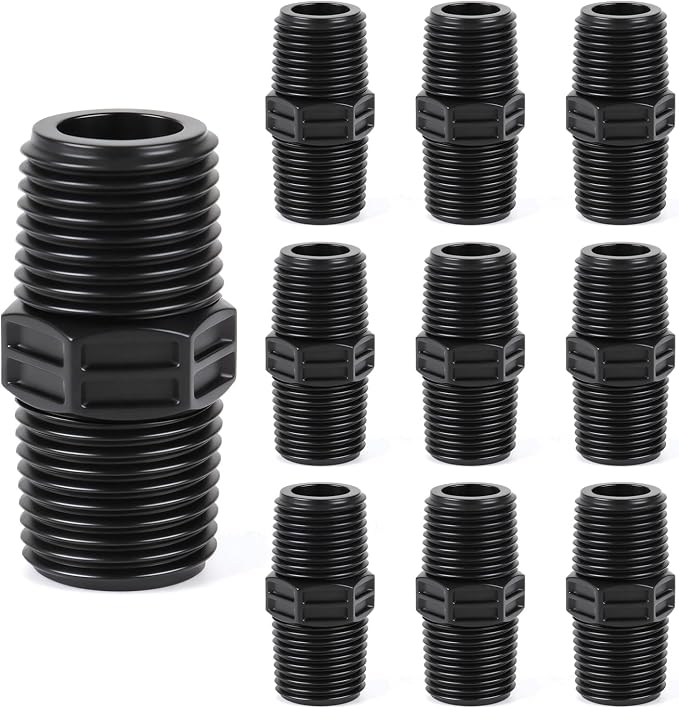 10 Pieces Double Male Pipe Thread Head Pipe Riser, Drip Irrigation 1/2 Inch x - Image 8