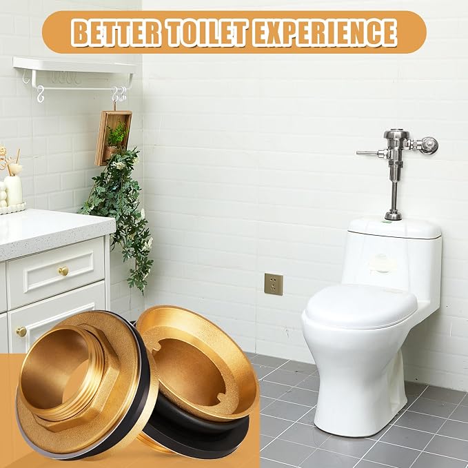 Zonon 3 Pcs 2 Inch x 1-1/2 Inch 100% Brass Closet Spud Urinal Spud Flush Valve - Image 5