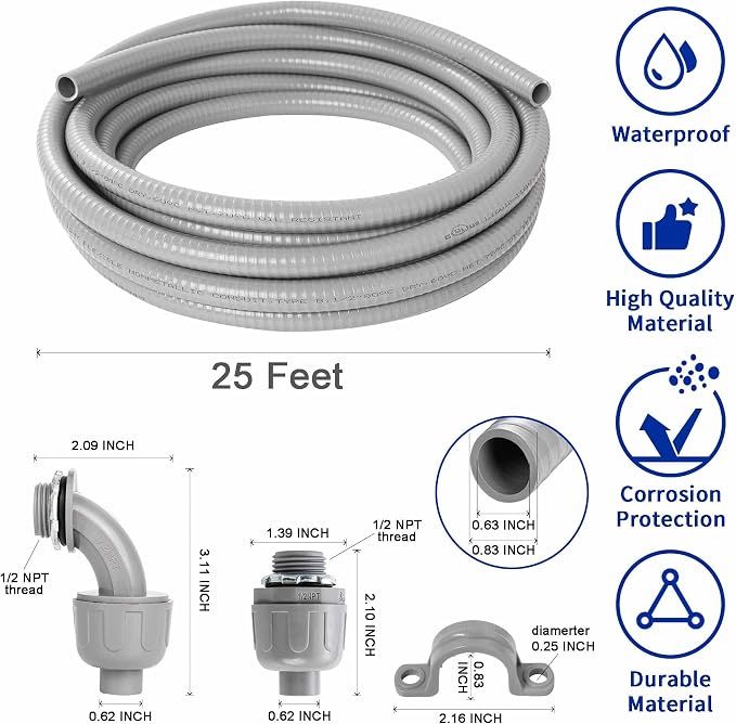 Yariwiz Flexible Electrical Conduit Liquid Tight PVC Conduit Kit - Image 2
