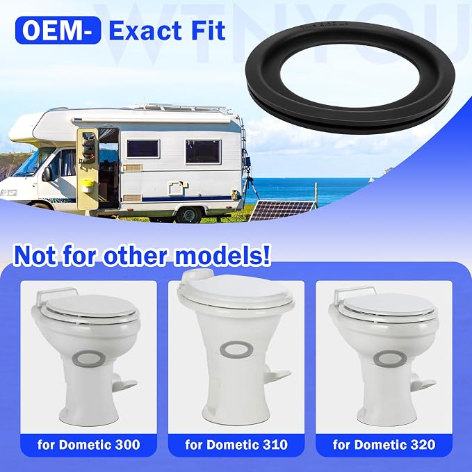RV Toilet Seal Kit to Replace RV Toilet Gasket and Flush Ball Seal - Image 5