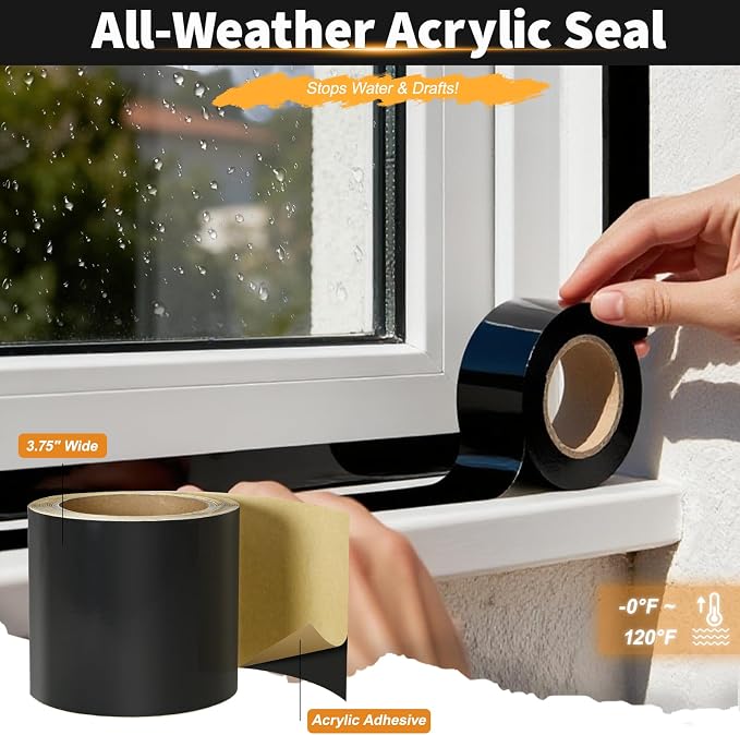 Flashing Tape for Windows and Doors, 3.75 in x 90 ft, 12 Rolls | Acrylic - Image 2