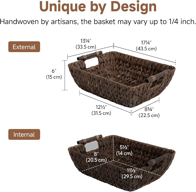 StorageWorks Wicker Baskets for Shelves, Large Organizer Basket | Wicker - Image 2