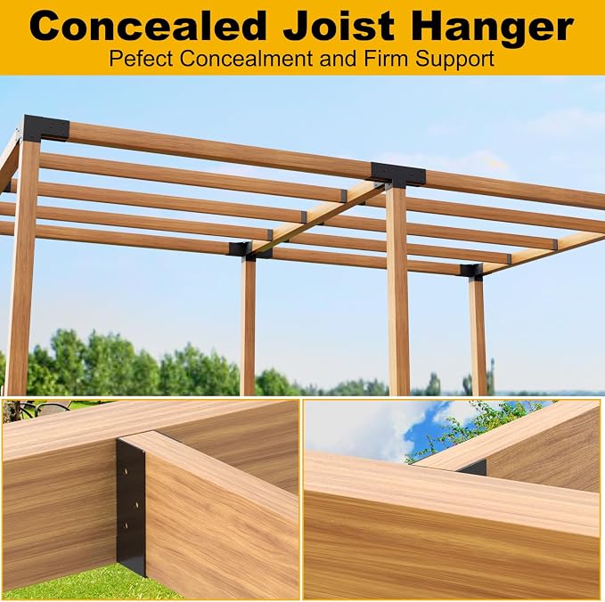 FMhotu Concealed Joist Hanger, Q235B Steel Powder Coated Concealed Mount Light - Image 6